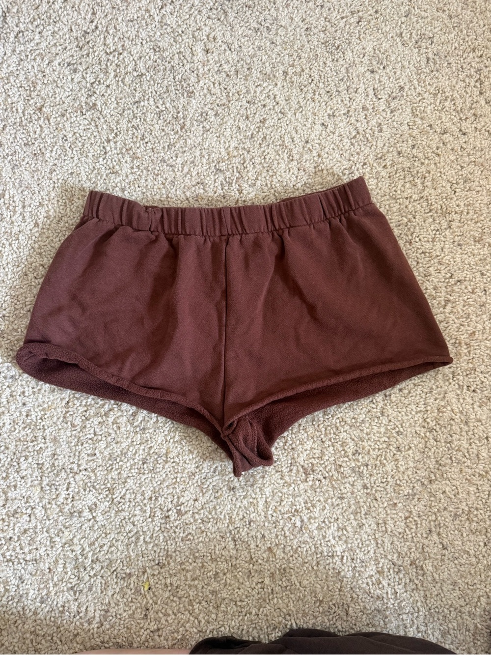 Cozy Knit Lounge Shorts in brown